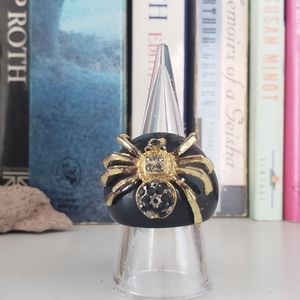 Funky Black Spider Ring